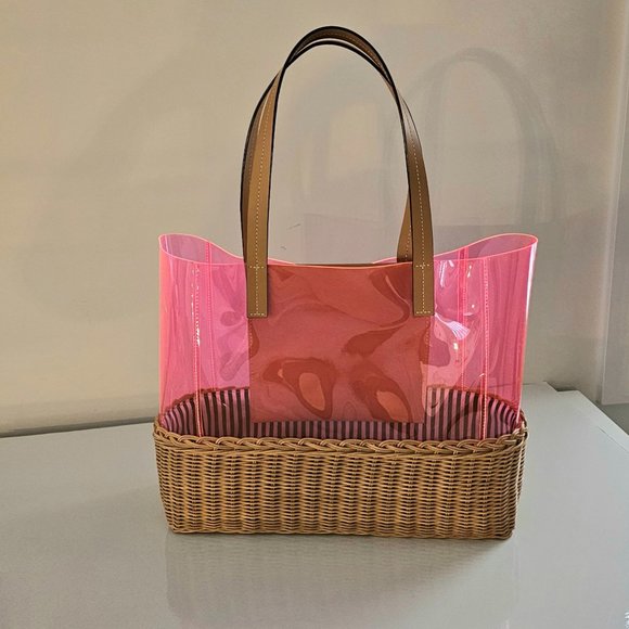 FRANCIS VALENTINE Wicker Pink Iridescent Tote - Picture 3 of 10